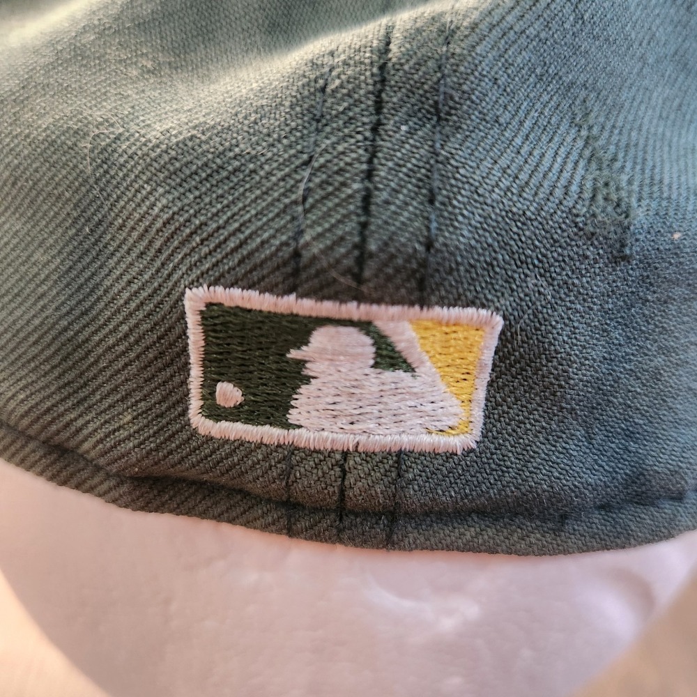 VTG Oakland Athletics MLB Fitted Baseball Hat Cap New Era 59Fifty 100% Wool READ - Picture 5 of 16